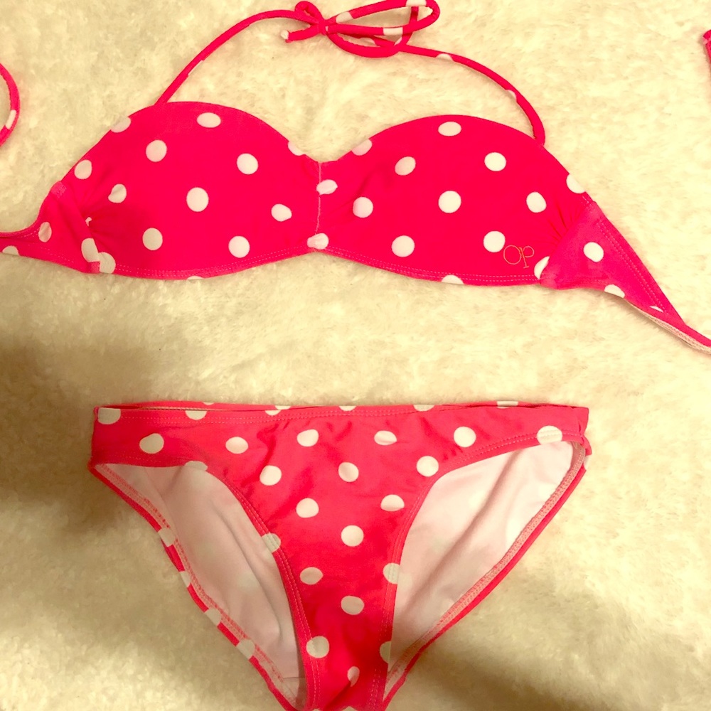 Pink polka dot bikini